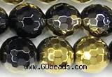 CAA6025 15 inches 8mm faceted round electroplated agate beads