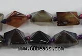 CAA603 15.5 inches 13*13*15mm pyramid dragon veins agate beads