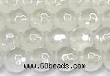 CAA6030 15 inches 6mm faceted round AB-color white agate beads