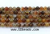 CAA6112 15.5 inches 8mm round dragon vein agate gemstone beads