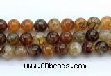 CAA6114 15.5 inches 12mm round dragon vein agate gemstone beads