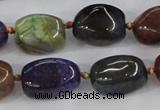 CAA616 15.5 inches 12*20mm nuggets dragon veins agate beads