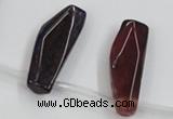 CAA624 top-drilled 15*42mm freeform dragon veins agate beads