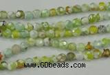 CAA707 15.5 inches 4mm faceted round fire crackle agate beads