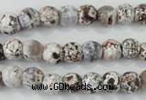 CAA711 15.5 inches 8mm faceted round fire crackle agate beads