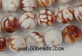 CAA723 15.5 inches 14mm faceted round fire crackle agate beads