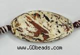 CAA761 15.5 inches 21*40mm twisted oval wooden agate beads