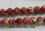 CAA794 15.5 inches 8mm faceted round fire crackle agate beads