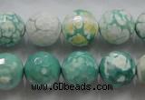 CAA805 15.5 inches 14mm faceted round fire crackle agate beads