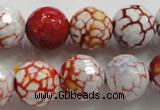 CAA811 15.5 inches 16mm faceted round fire crackle agate beads