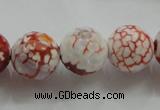 CAA812 15.5 inches 16mm faceted round fire crackle agate beads