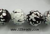 CAA821 15.5 inches 18mm faceted round fire crackle agate beads