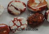 CAA836 15.5 inches 15*20mm twisted oval fire crackle agate beads