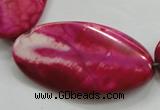 CAA844 15.5 inches 22*40mm twisted oval fire crackle agate beads