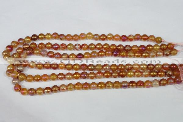 CAA869 15.5 inches 8mm round AB-color red agate beads