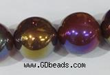 CAA875 15.5 inches 23mm round AB-color red agate beads