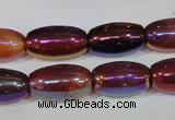 CAA879 15.5 inches 11*20mm rice AB-color red agate beads