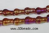 CAA881 15.5 inches 8*12mm pear-shaped AB-color red agate beads