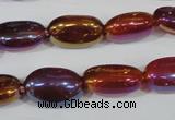 CAA883 15.5 inches 11*17mm oval AB-color red agate beads