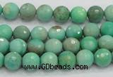 CAB07 15.5 inches 8mm faceted round green grass agate gemstone beads