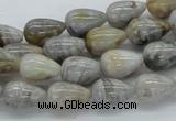 CAB143 15.5 inches 8*12mm teardrop bamboo leaf agate beads