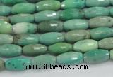 CAB18 15.5 inches 6*12mm faceted rice green grass agate beads