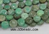 CAB25 15.5 inches 8mm coin green grass agate gemstone beads