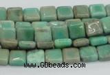 CAB26 15.5 inches 8*8mm square green grass agate gemstone beads