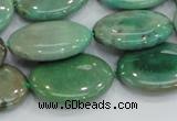 CAB31 15.5 inches 18*25mm oval green grass agate gemstone beads