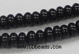 CAB339 15.5 inches 4*8mm rondelle black agate gemstone beads