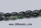 CAB387 15.5 inches 5*8mm rice moss agate gemstone beads wholesale