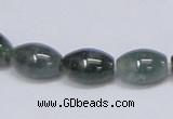 CAB390 15.5 inches 10*15mm rice moss agate gemstone beads wholesale