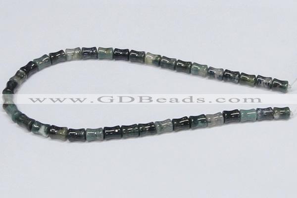 CAB394 15.5 inches 8*10mm bamboo shape moss agate gemstone beads