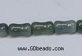 CAB395 15.5 inches 8*14mm bamboo shape moss agate gemstone beads