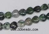 CAB404 15.5 inches 8*8mm heart moss agate gemstone beads wholesale