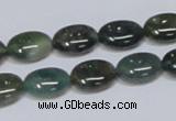 CAB410 15.5 inches 10*14mm oval moss agate gemstone beads wholesale