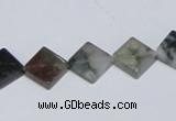 CAB417 15.5 inches 10*10mm diamond moss agate gemstone beads