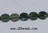 CAB419 15.5 inches 10mm coin moss agate gemstone beads wholesale