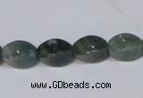 CAB420 15.5 inches 8*12mm twisted rice moss agate gemstone beads