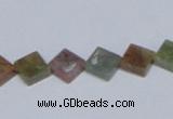 CAB451 15.5 inches 10*10mm diamond indian agate gemstone beads