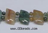 CAB468 15.5 inches horse eye & round double-drilled indian agate beads