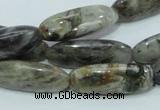 CAB566 15.5 inches 10*30mm rice silver needle agate gemstone beads