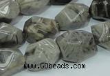 CAB568 15.5 inches 15*20mm nuggets silver needle agate gemstone beads