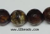 CAB619 15.5 inches 16mm faceted round leopard skin agate beads wholesale