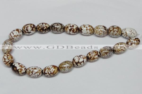 CAB621 15.5 inches 15*20mm egg-shaped leopard skin agate beads wholesale