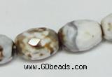 CAB624 15.5 inches 14*20mm faceted egg-shaped leopard skin agate beads