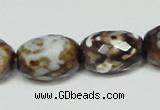 CAB625 15.5 inches 14*20mm faceted egg-shaped leopard skin agate beads