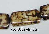 CAB640 15.5 inches 15*30mm rectangle leopard skin agate beads