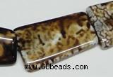 CAB643 15.5 inches 20*35mm trapezoid leopard skin agate beads