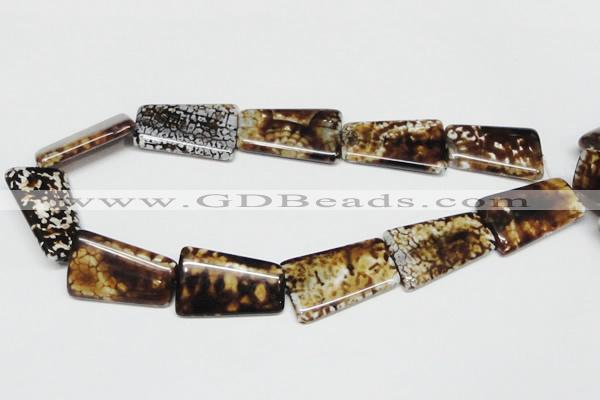 CAB643 15.5 inches 20*35mm trapezoid leopard skin agate beads